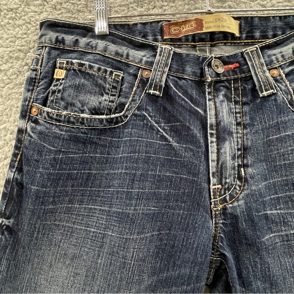 Big Star Men Jeans 34R Slim Straight Dark Wash Denim Western (35x30) - Picture 2 of 16